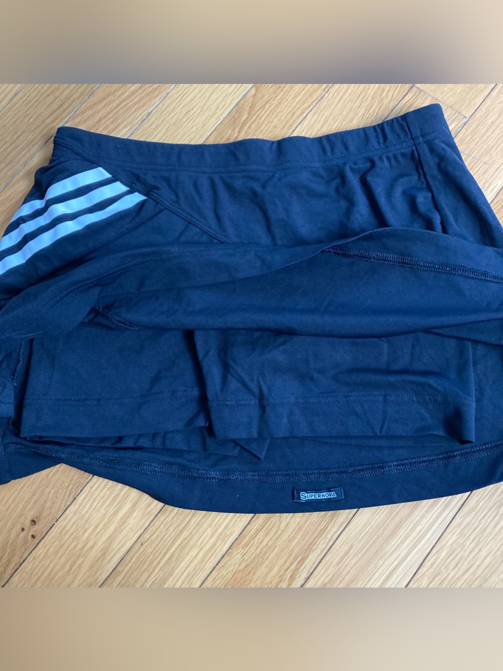 Adidas Supernova Running Tennis Skort Skirt Built-In Shorts Black 3 Stripes - Picture 5 of 8